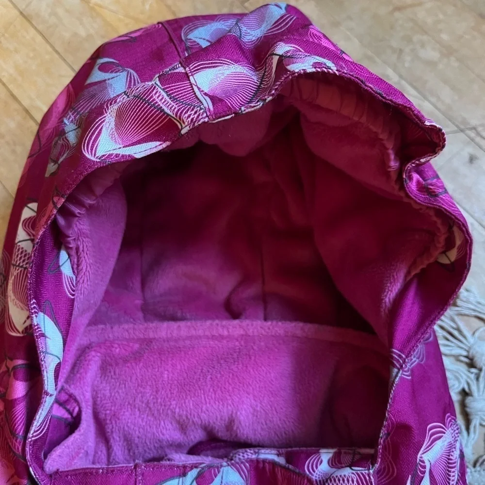 Girls Crush Fur fully lined winter jacket -pink -print- EUC shape Sz 1… - Picture 9 of 11